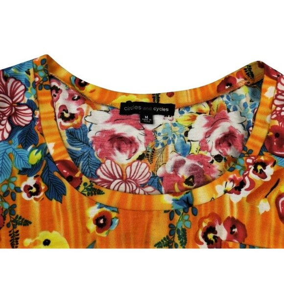 Womens Summer Top Multi-Color Swim Cover Orange Red Size Medium JH900 - Picture 3 of 3